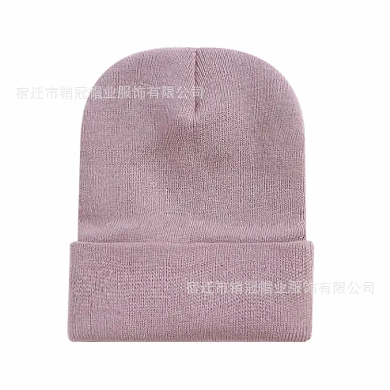 Winter Knitted Beanie Cap Pink Logo Customized — feature 25