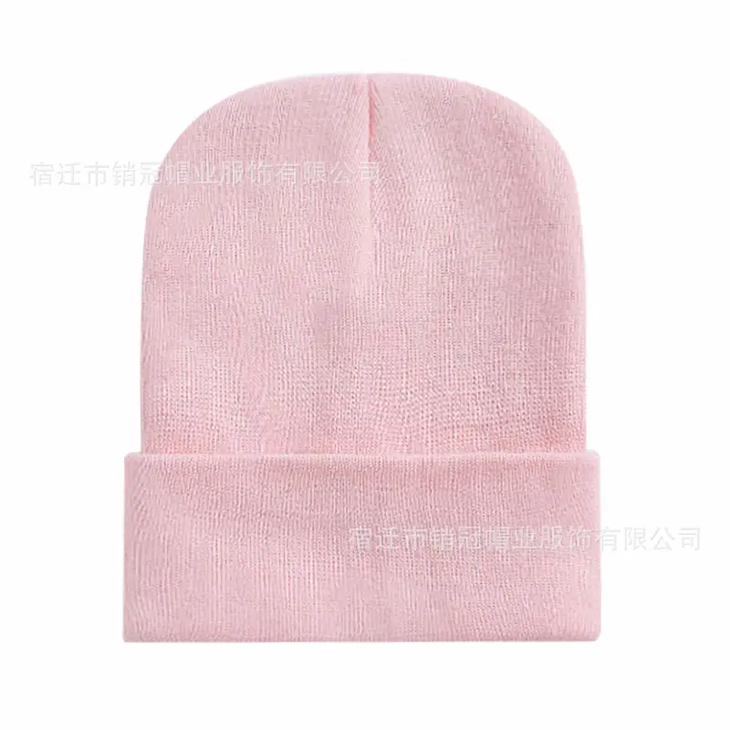 Winter Knitted Beanie Cap Pink Logo Customized — feature 32