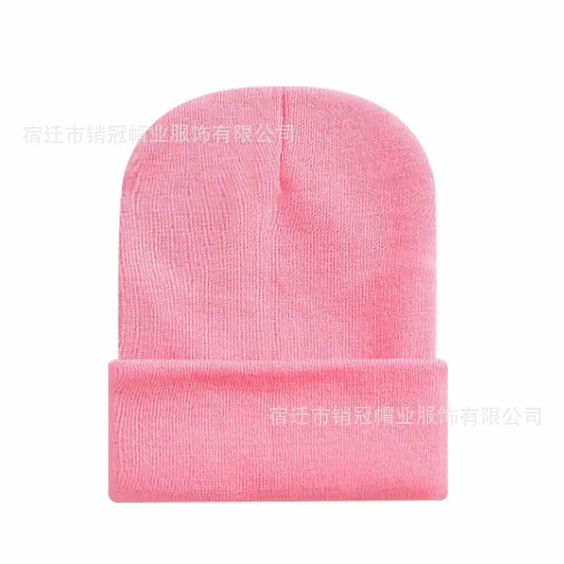 Winter Knitted Beanie Cap Pink Logo Customized — feature 36