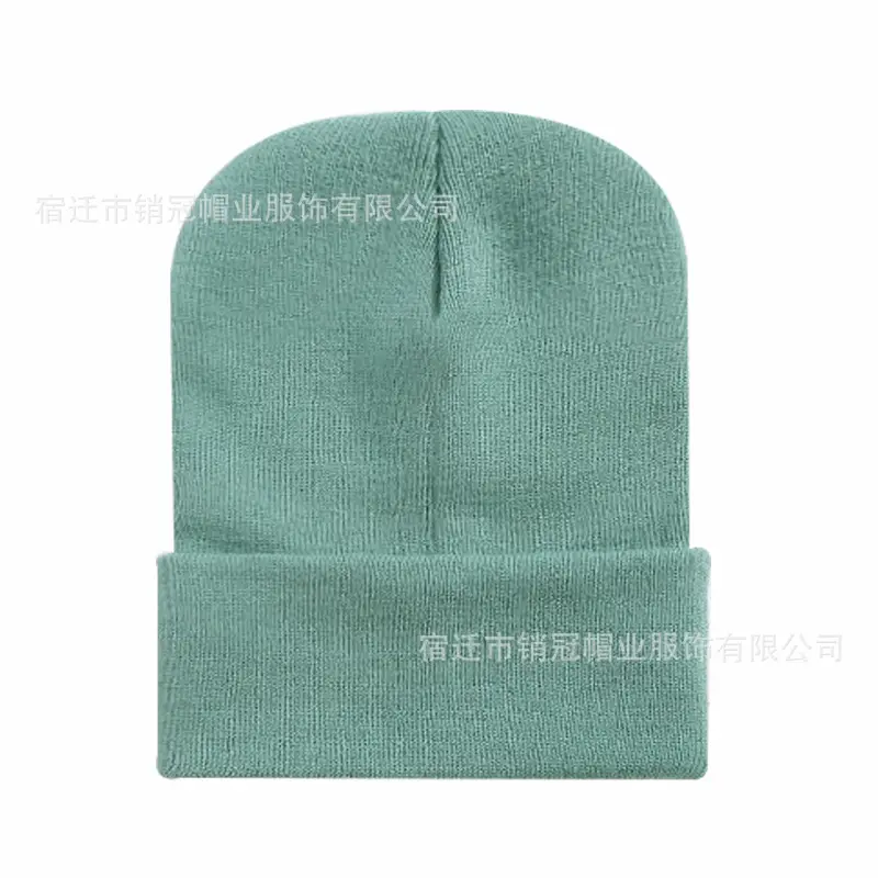 Winter Knitted Beanie Cap Pink Logo Customized