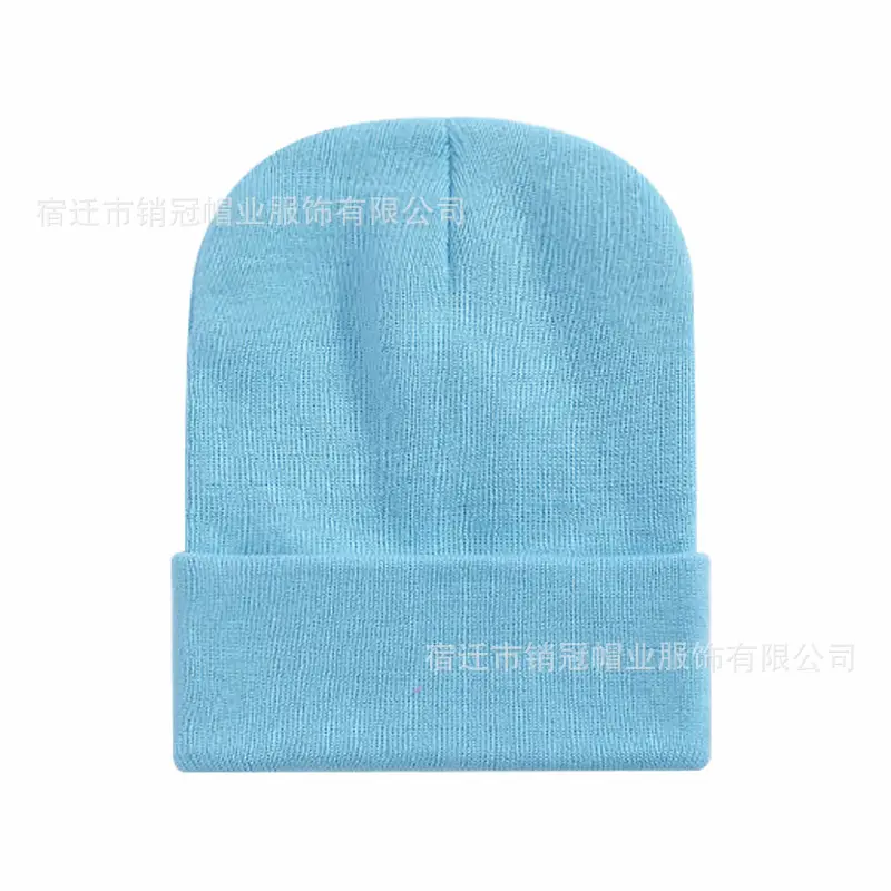 Winter Knitted Beanie Cap Pink Logo Customized