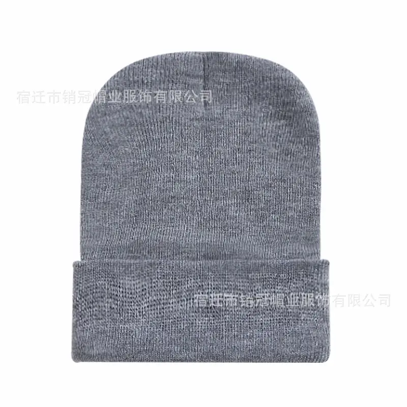 Winter Knitted Beanie Cap Pink Logo Customized