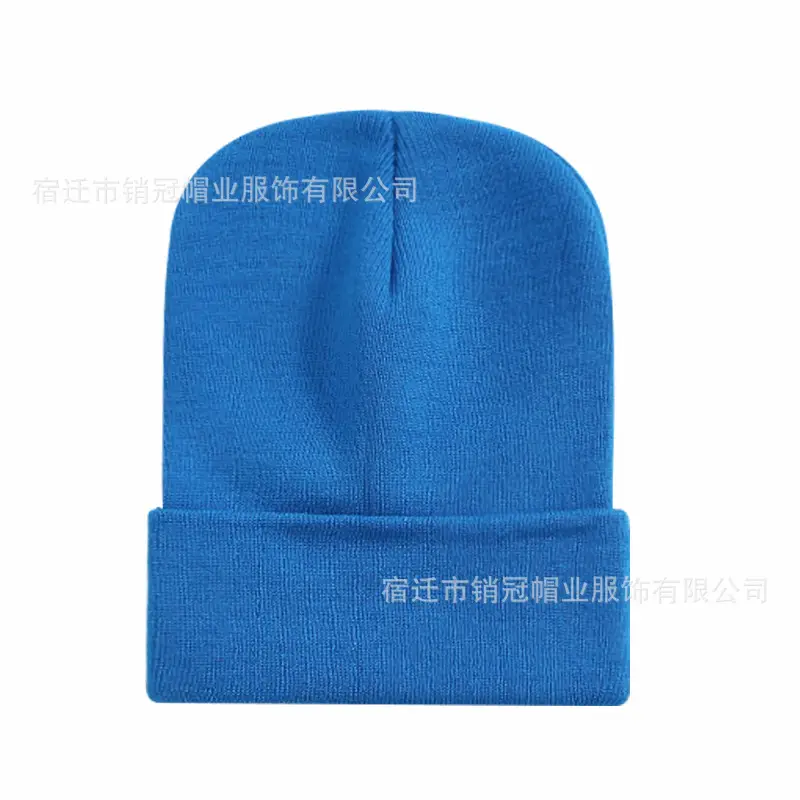 Winter Knitted Beanie Cap Pink Logo Customized