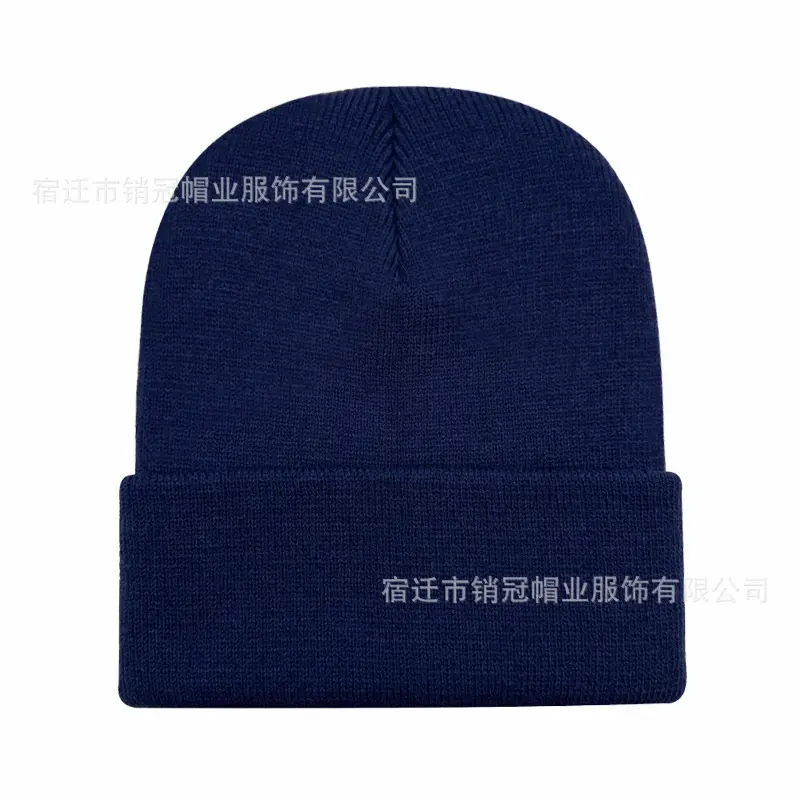 Winter Knitted Beanie Cap Pink Logo Customized