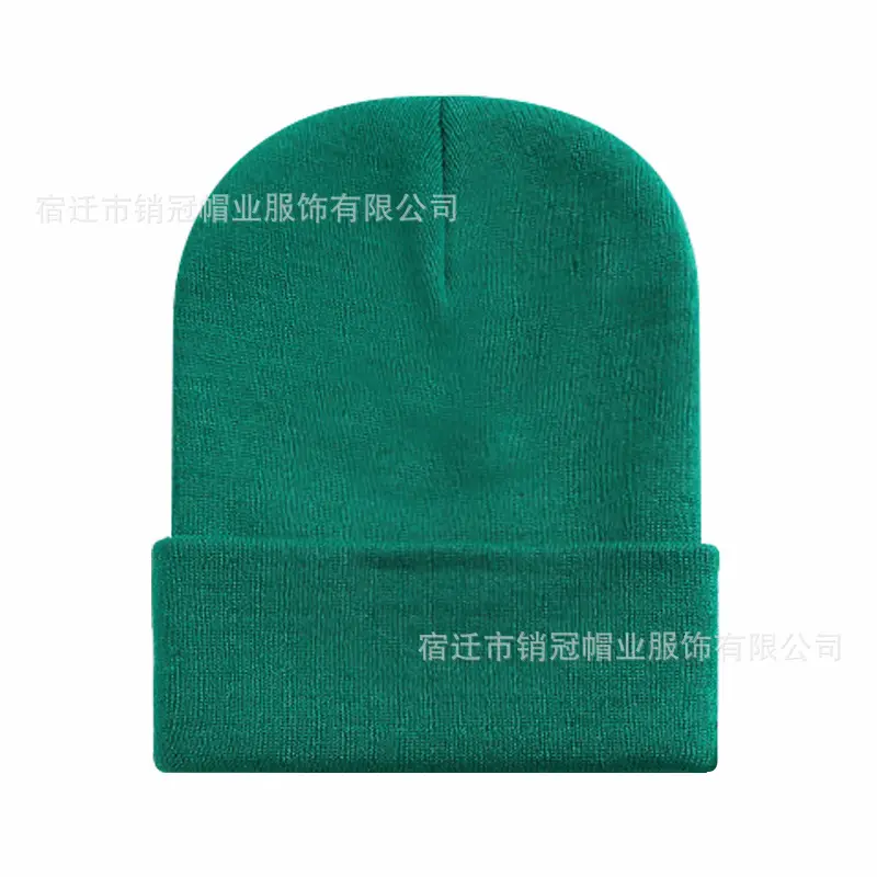 Winter Knitted Beanie Cap Pink Logo Customized