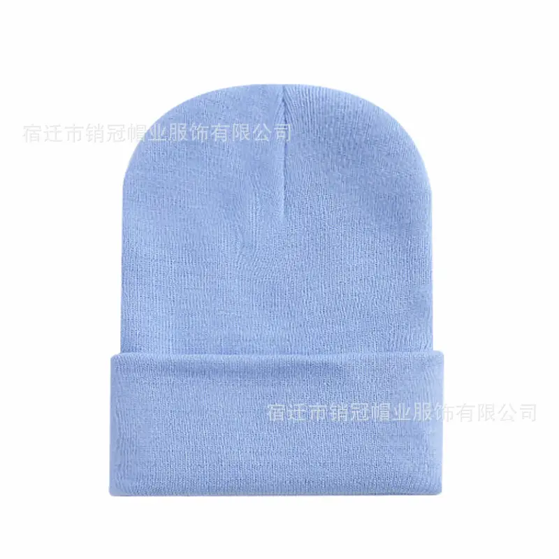 Winter Knitted Beanie Cap Pink Logo Customized