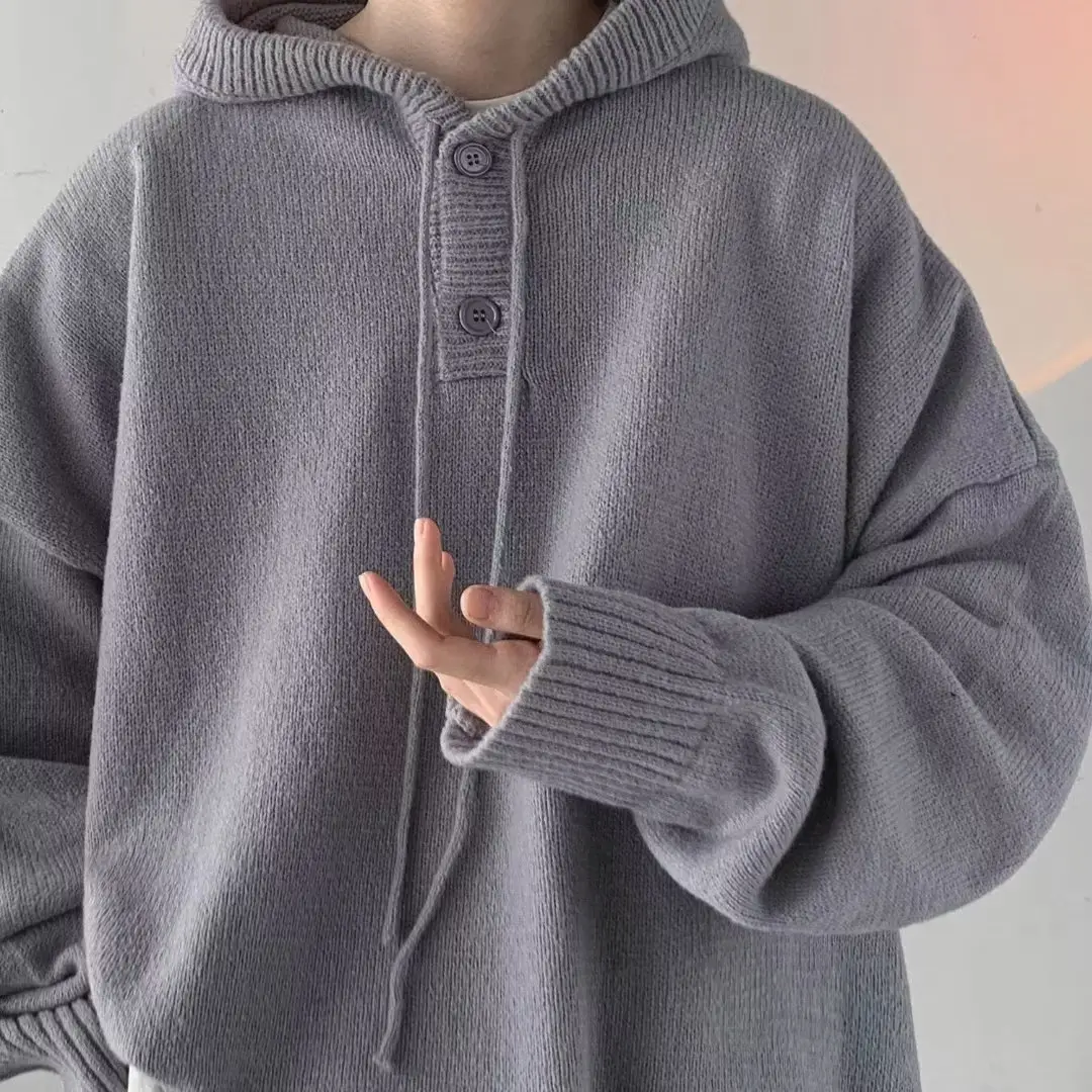 Men's Grey Hooded Sweatshirt Jacket Winter Warm Cozy - Image 4