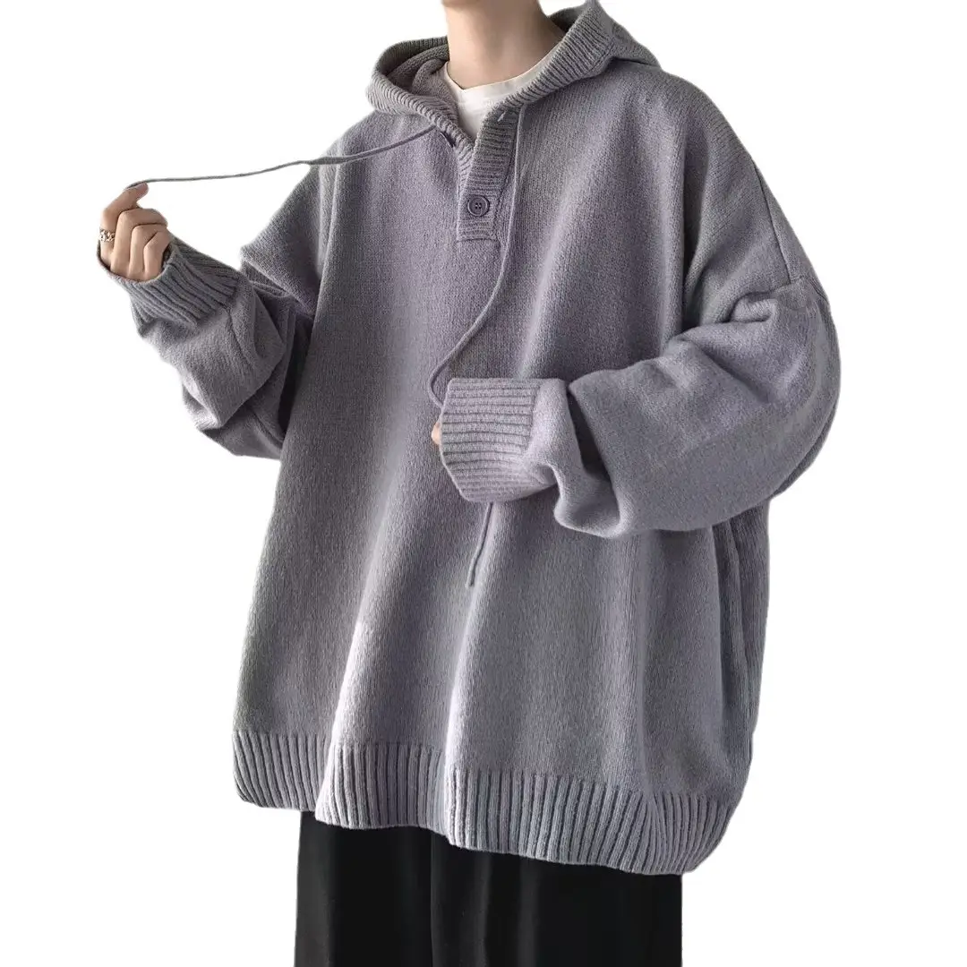Men's Grey Hooded Sweatshirt Jacket Winter Warm Cozy - Image 7