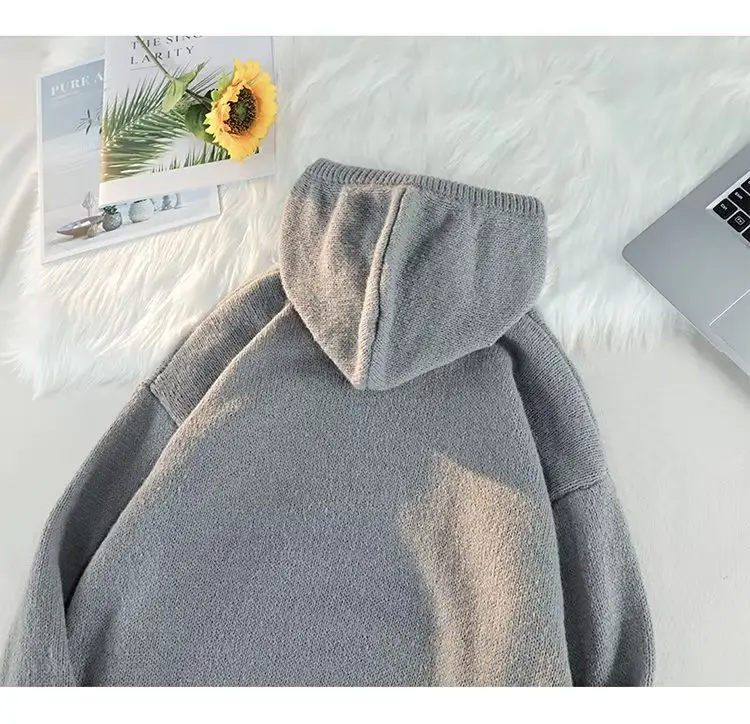 Men's Grey Hooded Sweatshirt Jacket Winter Warm Cozy — feature 20