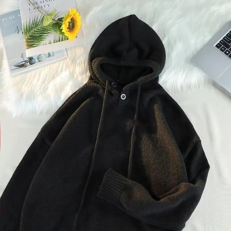 Men's Grey Hooded Sweatshirt Jacket Winter Warm Cozy — feature 24