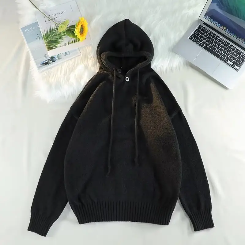 Men's Grey Hooded Sweatshirt Jacket Winter Warm Cozy — feature 25