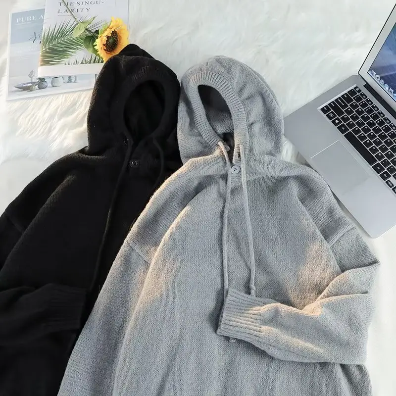 Men's Grey Hooded Sweatshirt Jacket Winter Warm Cozy — feature 27