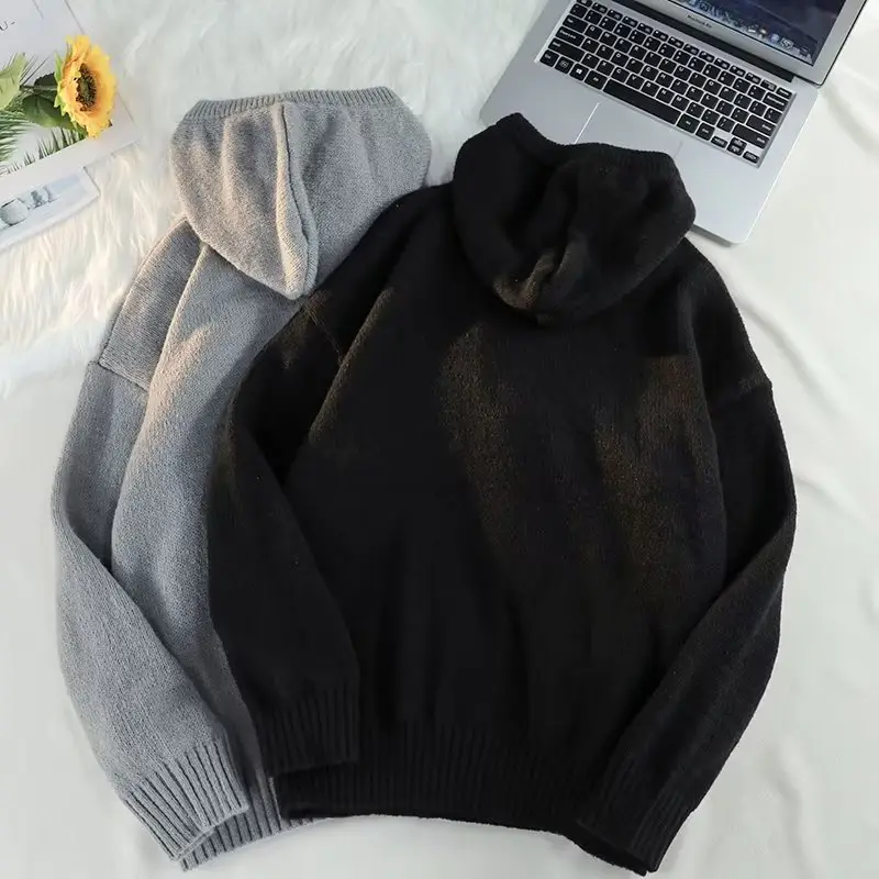 Men's Grey Hooded Sweatshirt Jacket Winter Warm Cozy — feature 31