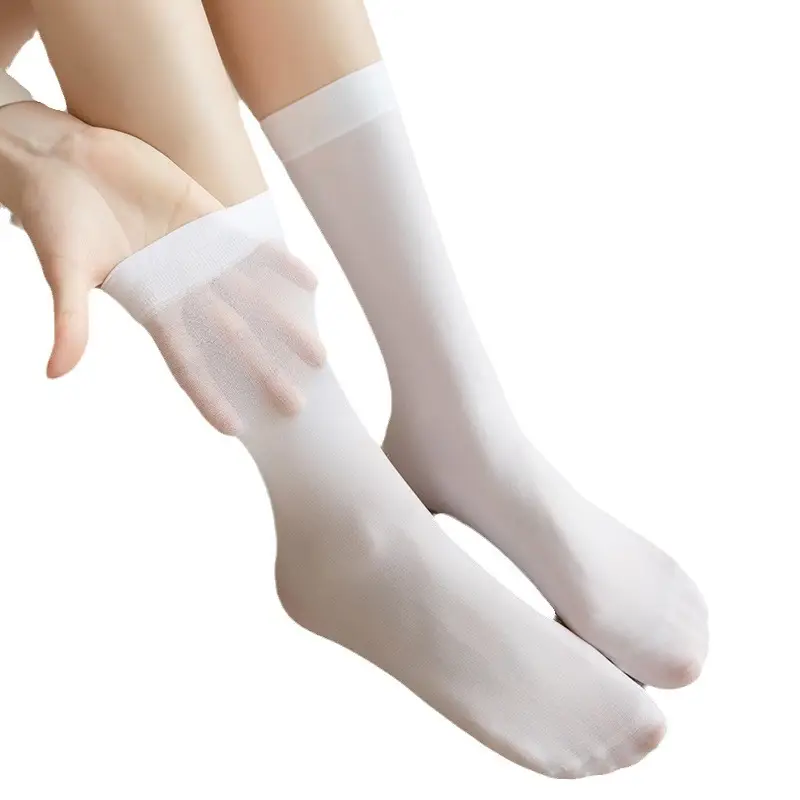 【Dropshipping】Velvet Calf Socks Jk Style Mid-Calf Over-The-Knee Socks Spring, Autumn, and Winter Thin Short Socks Knee-High Socks