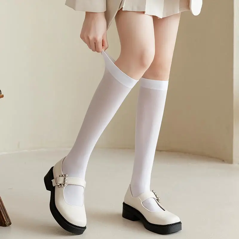 【Dropshipping】Velvet Calf Socks Jk Style Mid-Calf Over-The-Knee Socks Spring, Autumn, and Winter Thin Short Socks Knee-High Socks — feature 11