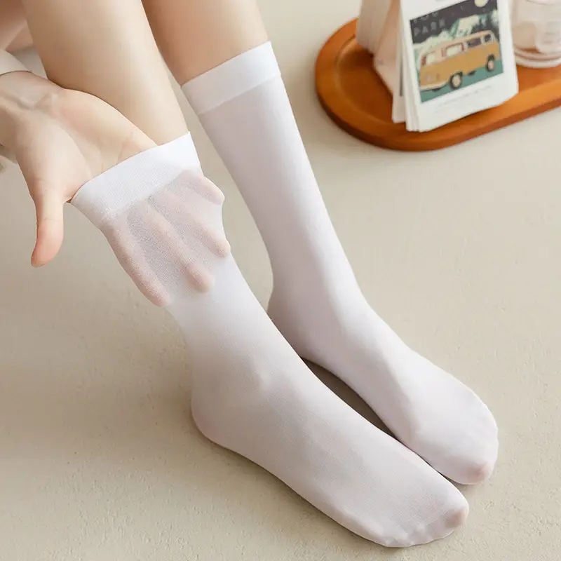 【Dropshipping】Velvet Calf Socks Jk Style Mid-Calf Over-The-Knee Socks Spring, Autumn, and Winter Thin Short Socks Knee-High Socks — feature 4