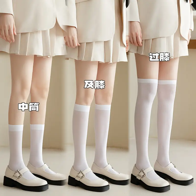 【Dropshipping】Velvet Calf Socks Jk Style Mid-Calf Over-The-Knee Socks Spring, Autumn, and Winter Thin Short Socks Knee-High Socks — feature 6