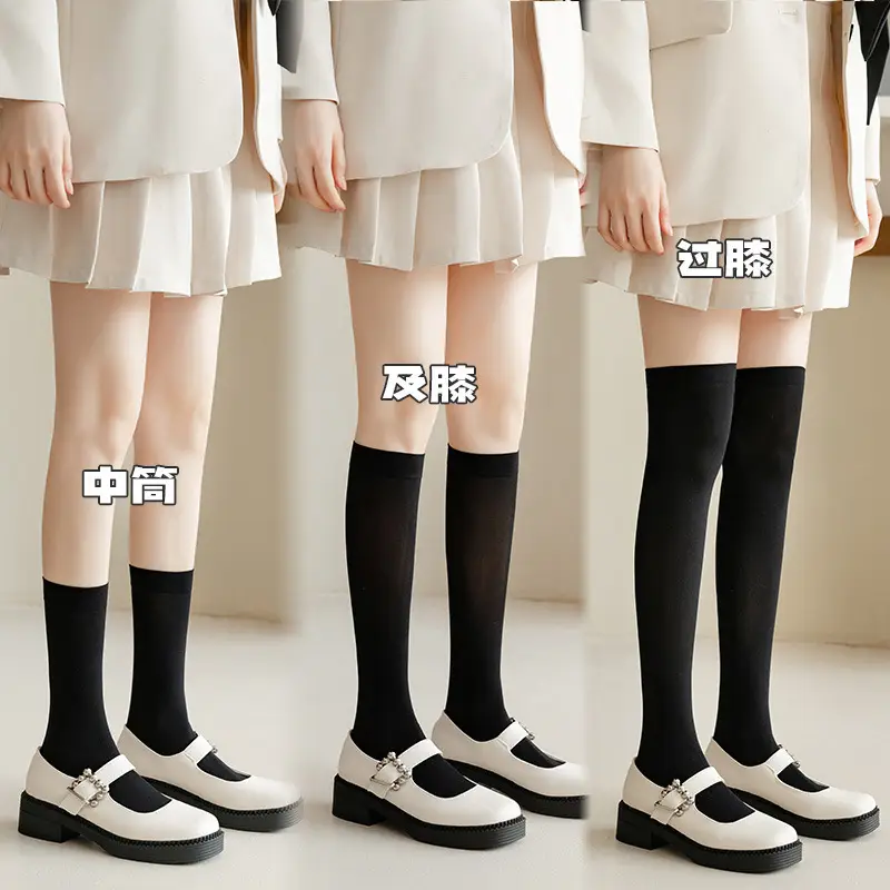 【Dropshipping】Velvet Calf Socks Jk Style Mid-Calf Over-The-Knee Socks Spring, Autumn, and Winter Thin Short Socks Knee-High Socks — feature 7