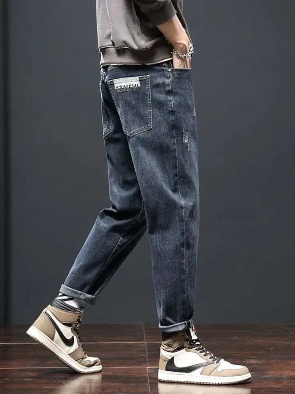 Men Slim Fit Stretch Grey Jeans 2024 - Image 10