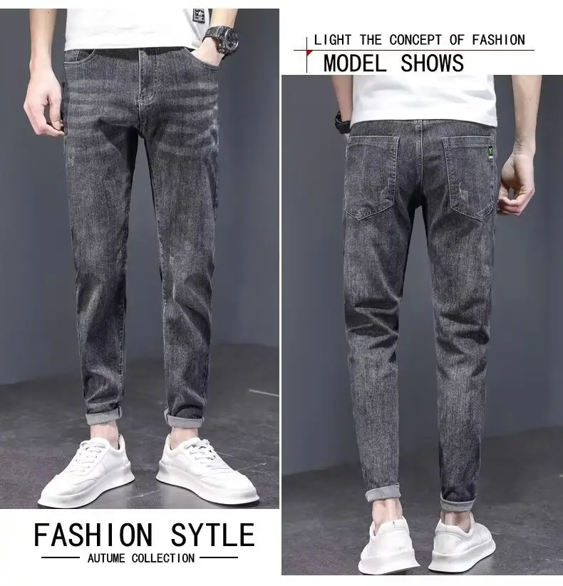 Men Slim Fit Stretch Grey Jeans 2024 — feature 28