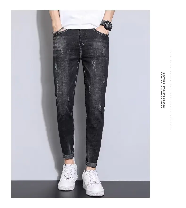 Men Slim Fit Stretch Grey Jeans 2024 — feature 34