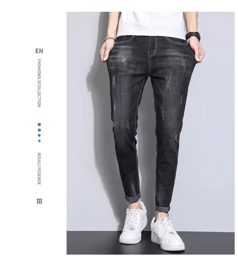 Men Slim Fit Stretch Grey Jeans 2024 — feature 35