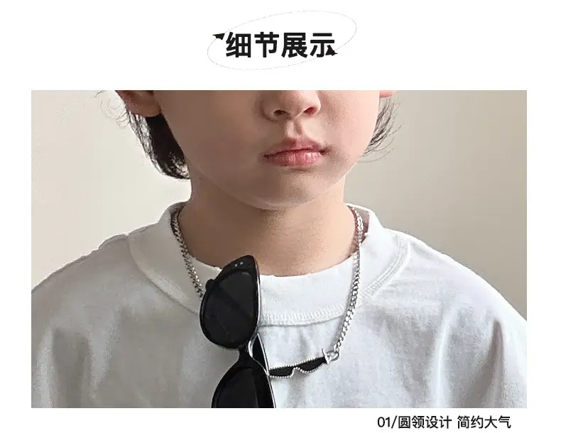 Kids Korean Style Long Sleeve T-Shirt White Medium Small — feature 14