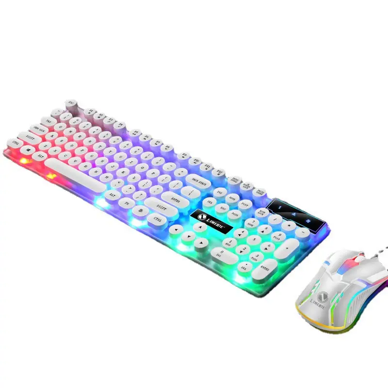 Limo GTX300 Keyboard and Mouse Set Punk Retro Keyboard Backlight Game USB Wired Suspension Keyboard and Mouse Set - Image 8