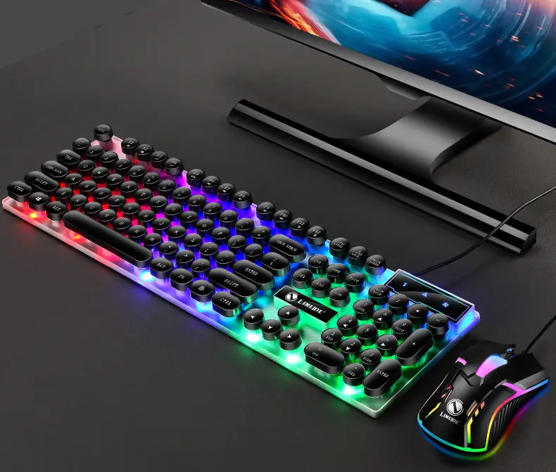 Limo GTX300 Keyboard and Mouse Set Punk Retro Keyboard Backlight Game USB Wired Suspension Keyboard and Mouse Set — feature 11