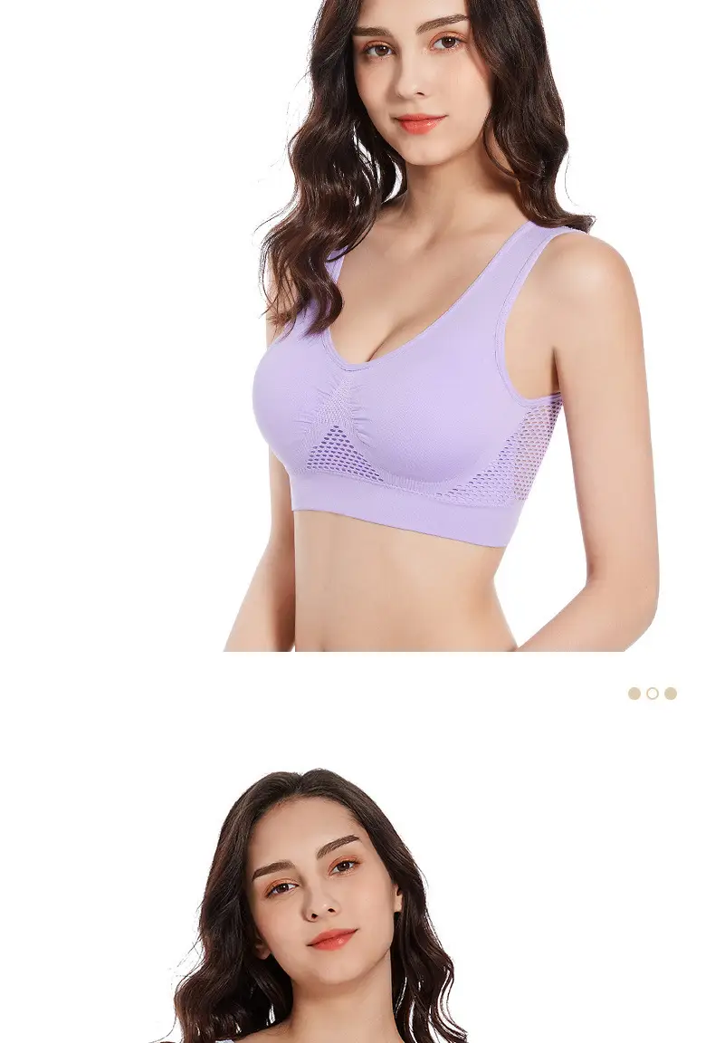 Cross-border breathable mesh sports bra for plus size — feature 20