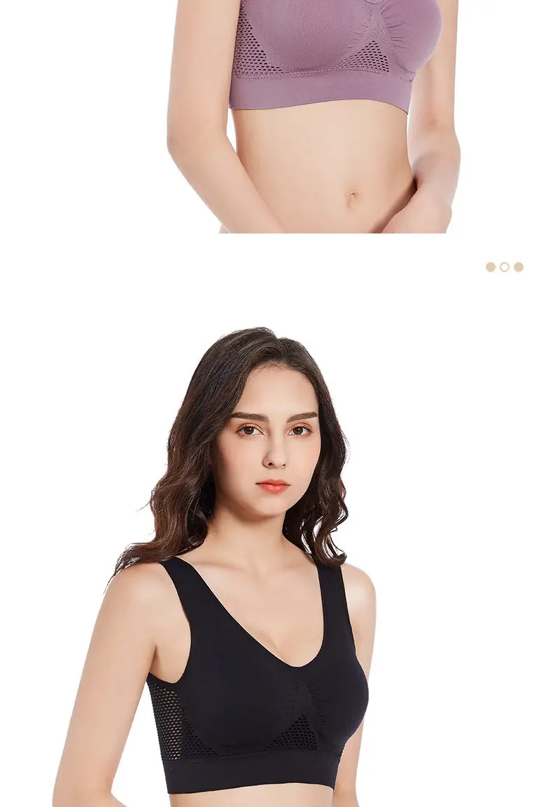 Cross-border breathable mesh sports bra for plus size — feature 22