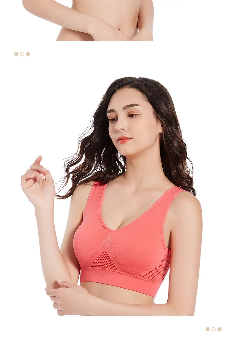 Cross-border breathable mesh sports bra for plus size — feature 23