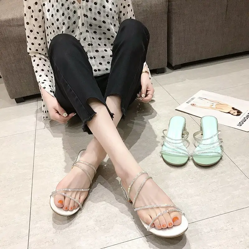 Women Rhinestone Open Toe High Heels 2025