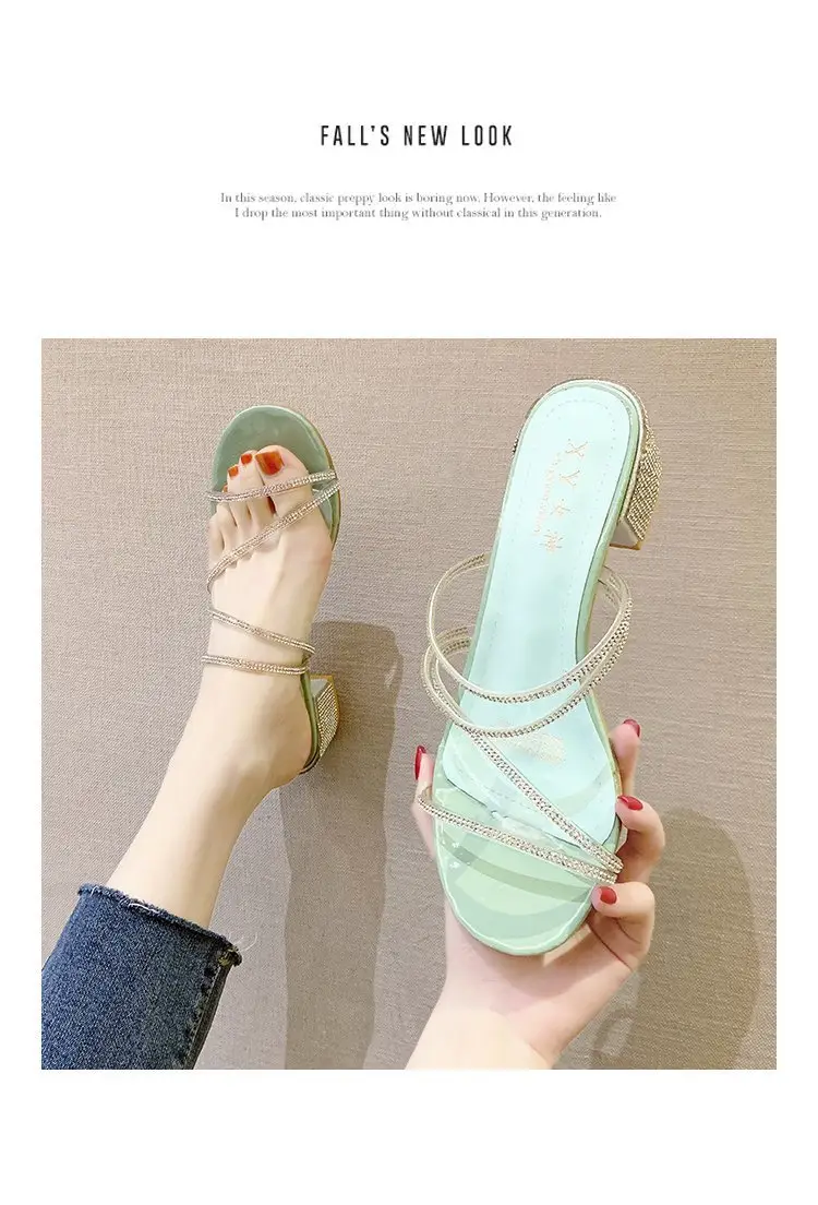 Women Rhinestone Open Toe High Heels 2025 — feature 1