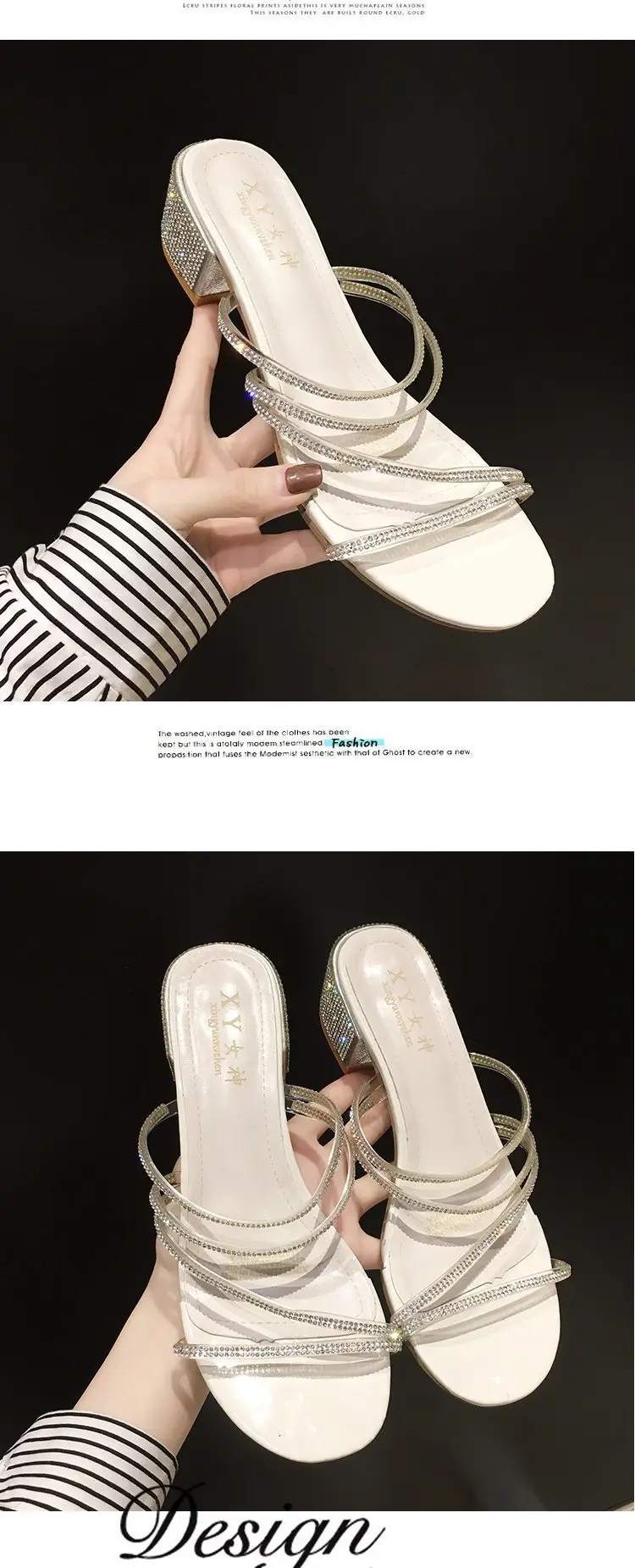 Women Rhinestone Open Toe High Heels 2025 — feature 18