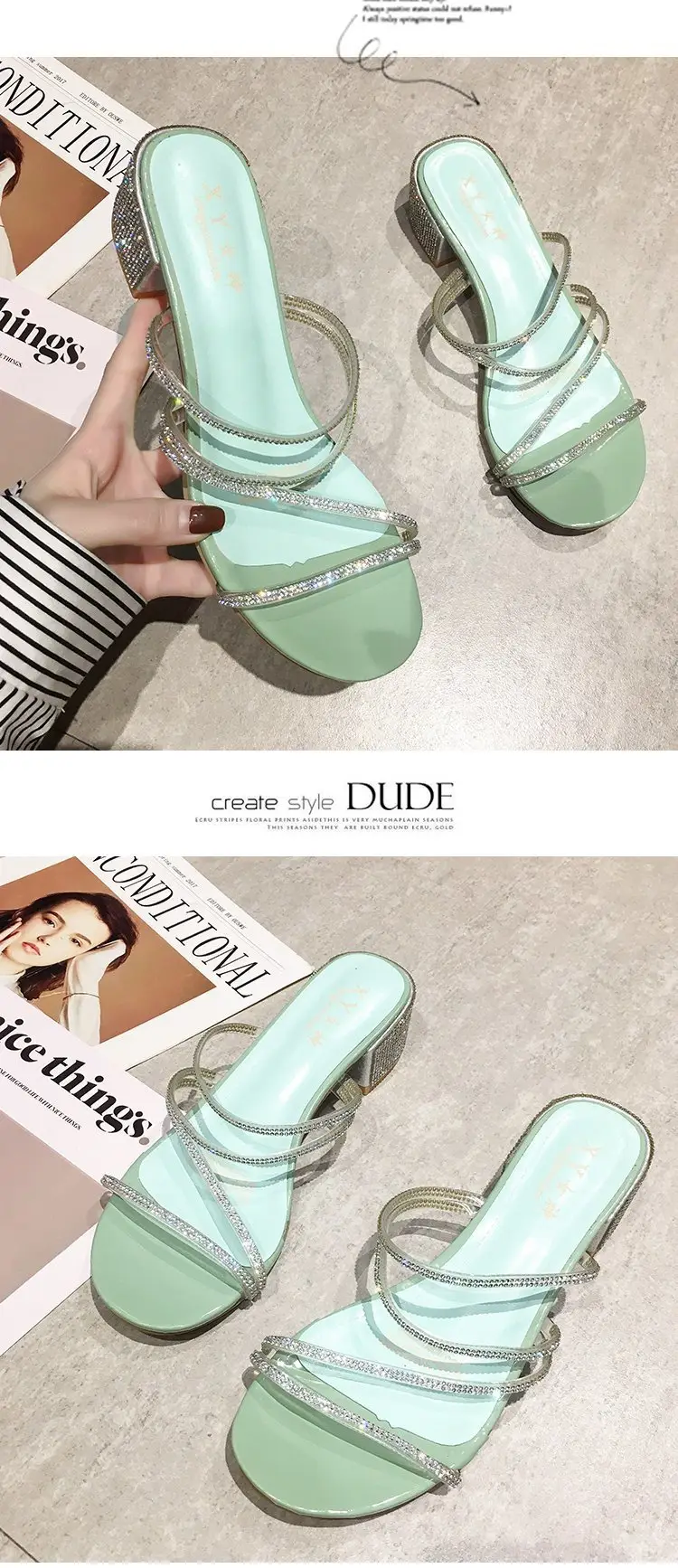 Women Rhinestone Open Toe High Heels 2025 — feature 21