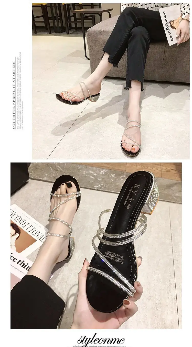 Women Rhinestone Open Toe High Heels 2025 — feature 4