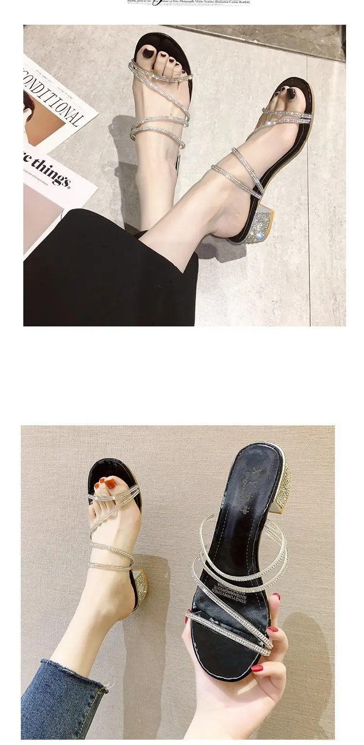 Women Rhinestone Open Toe High Heels 2025 — feature 5