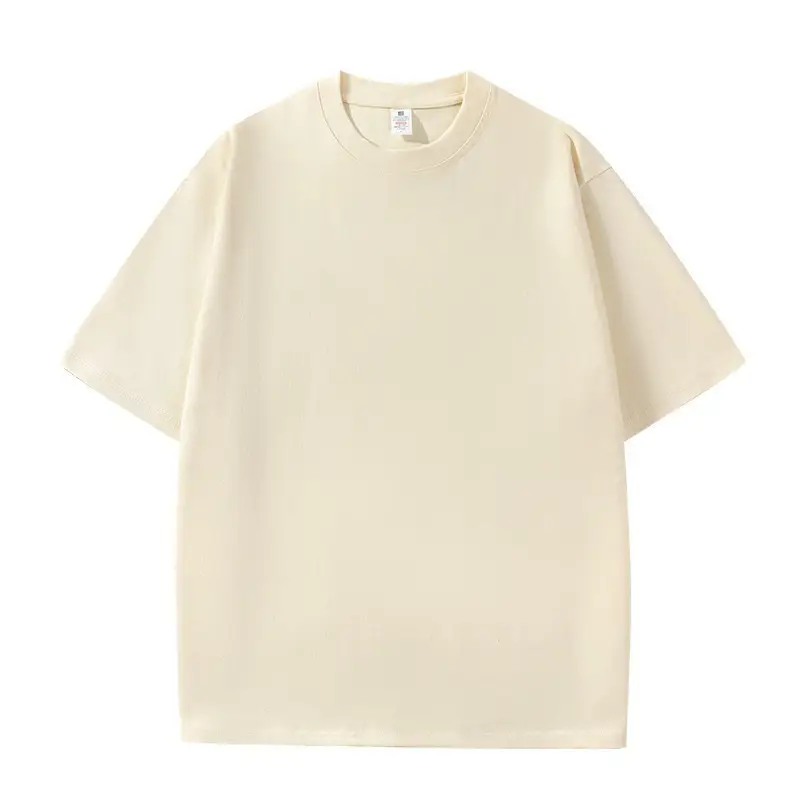 Men Cotton Crewneck T-Shirt 240g Summer Loose Casual - Image 13
