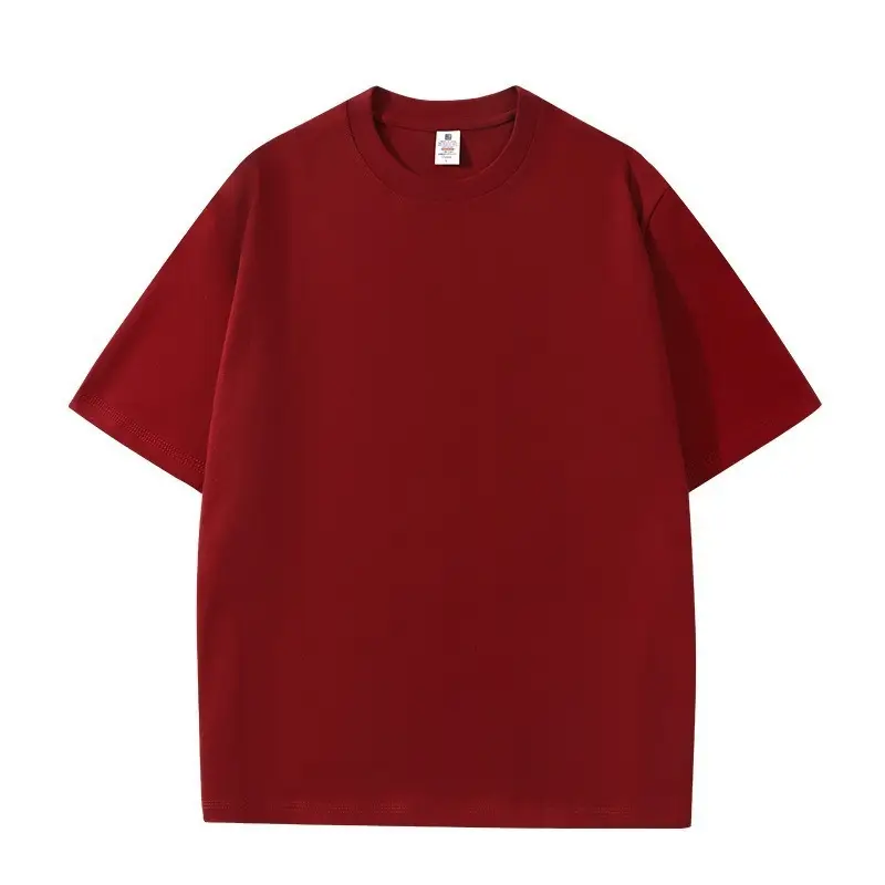 Men Cotton Crewneck T-Shirt 240g Summer Loose Casual — feature 16