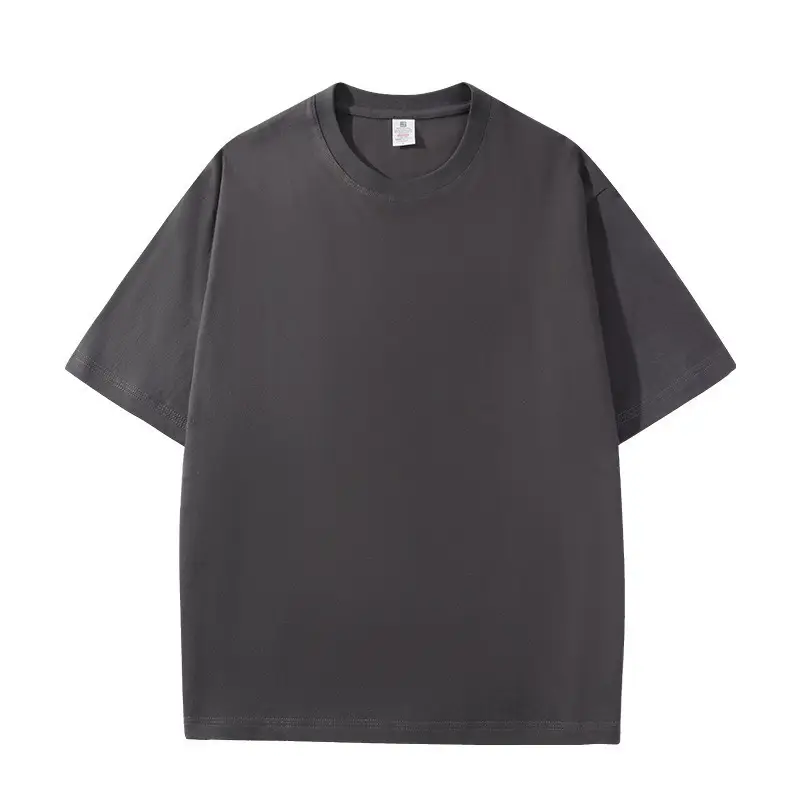 Men Cotton Crewneck T-Shirt 240g Summer Loose Casual — feature 18