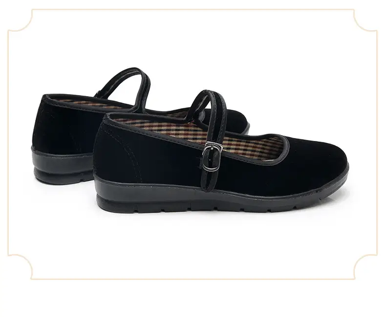 Old Beijing cloth shoes women's flat shoes work shoes women's shoes soft bottom not tired feet mother shoes black shoes dance shoes — feature 22