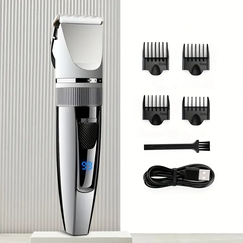 Professional Hair Clipper with LCD Display & Oil Head