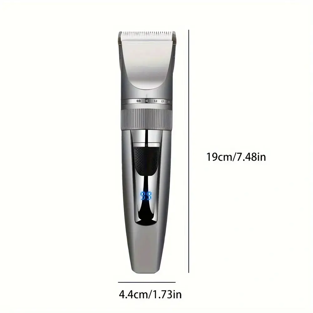 Professional Hair Clipper with LCD Display & Oil Head