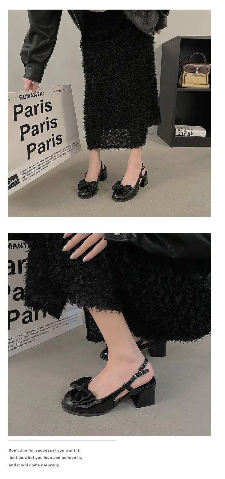 Women's Black Bow Round Toe Heel Sandals 2025 — feature 11