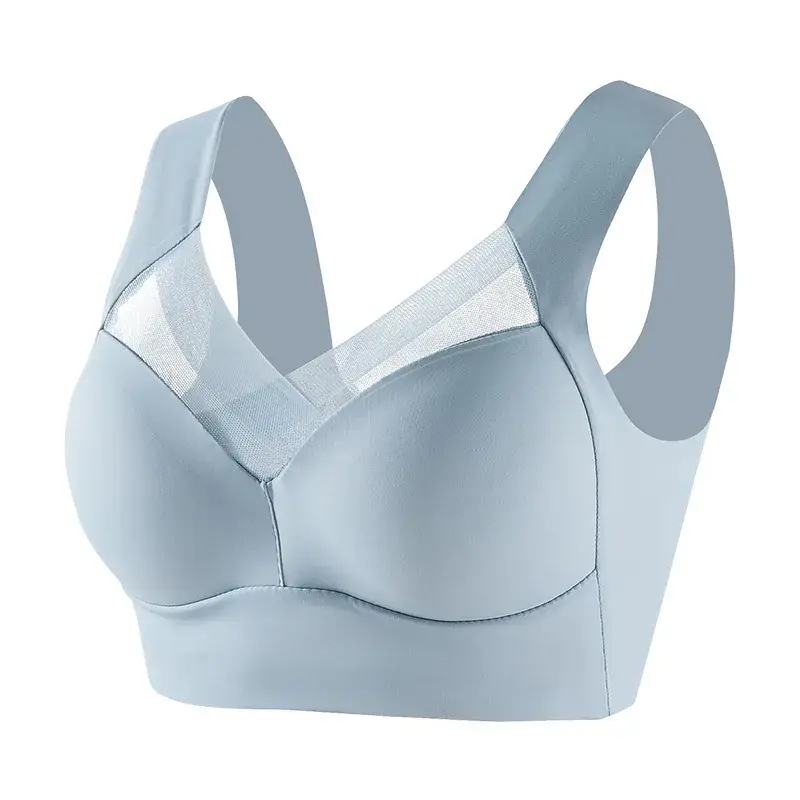 Cross-border plus size seamless sports bra beige - Image 10