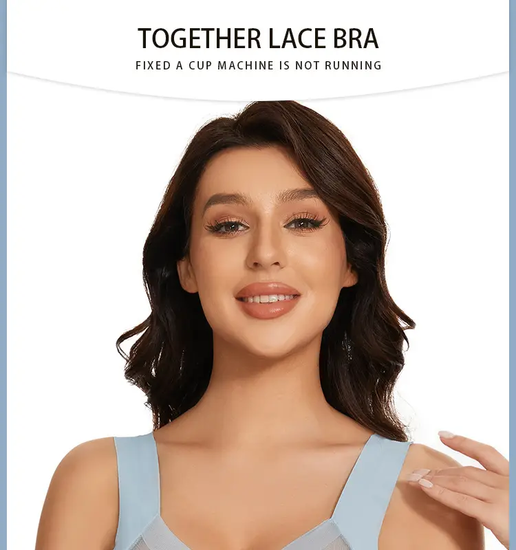 Cross-border plus size seamless sports bra beige — feature 1