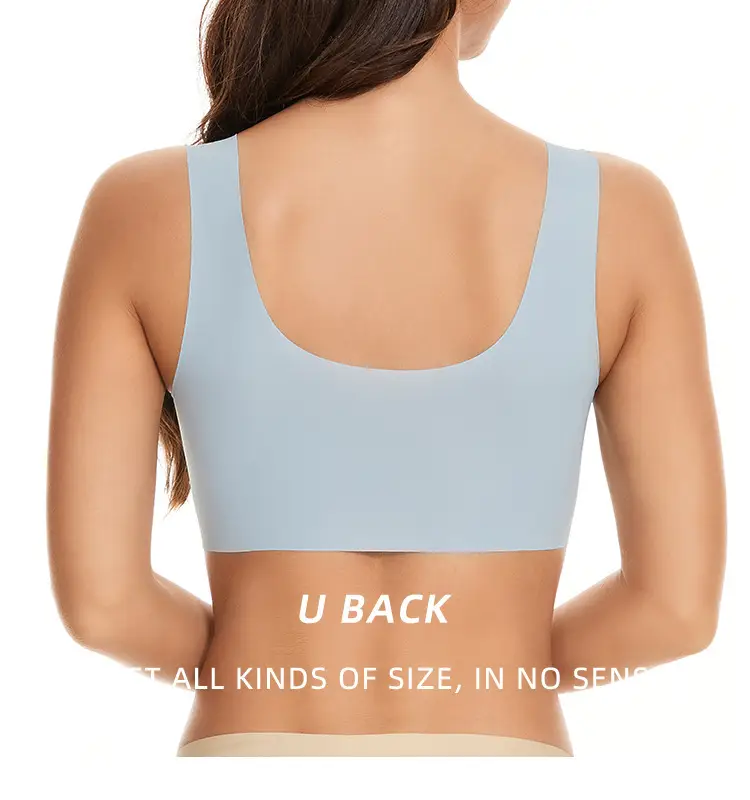 Cross-border plus size seamless sports bra beige — feature 13