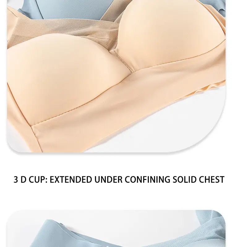 Cross-border plus size seamless sports bra beige — feature 19