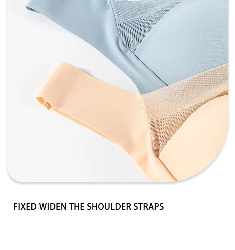 Cross-border plus size seamless sports bra beige — feature 20